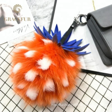 Best selling pineapple Pom Pom fur keychain accessories